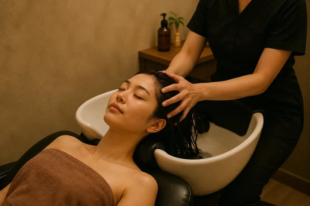 Relaxing Japanese head spa
